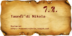 Tasnádi Nikola névjegykártya